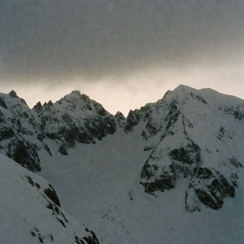 Cordillera del Cáucaso Norte al amanecer con condiciones de nieve inestable
