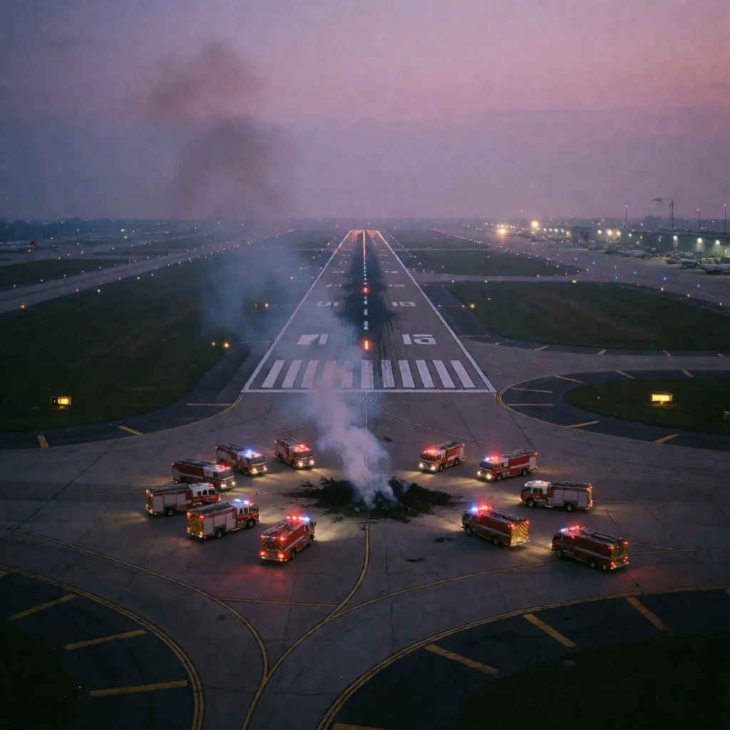 Aeropuerto de carga con actividad de emergencia