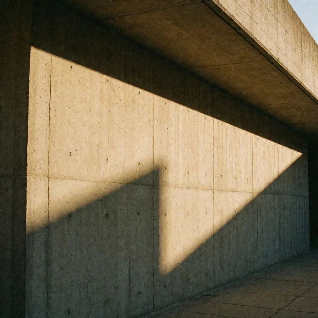Detalle de muro de concreto brutalista