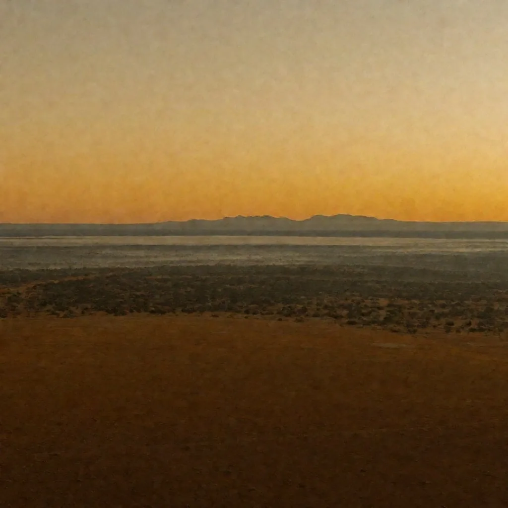 Meseta del altiplano mexicano al anochecer