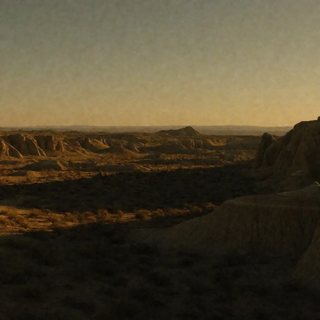 Paisaje de la meseta mexicana al atardecer