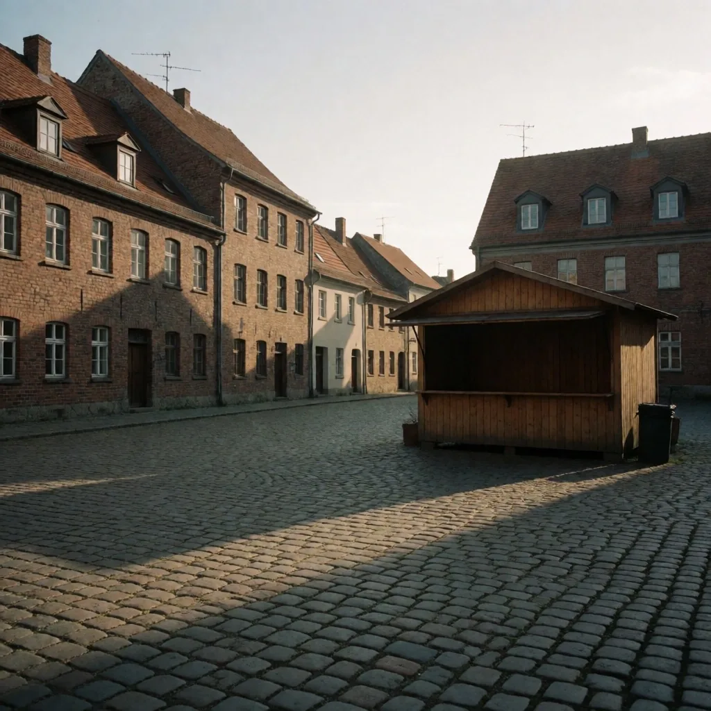 Plaza de un pueblo en el este de Alemania